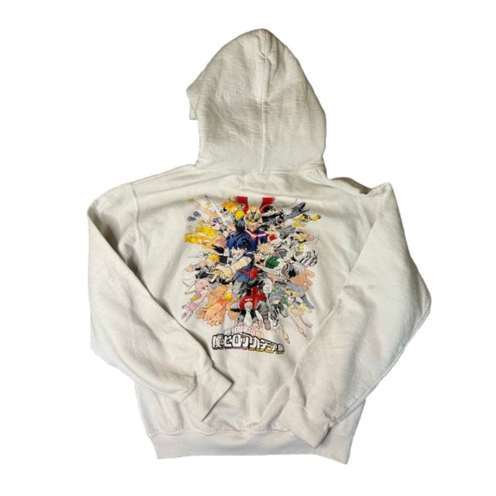 My Hero Academia white pullover hoodie men's S